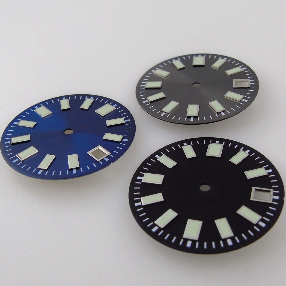 29mm Sunburst Watch Dial Fit for NH35 NH36 ETA2824 PT5000 ST2130 Green Lume