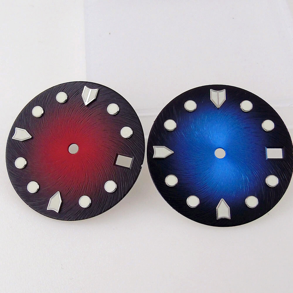 28.5mm Japan NH35A Sterile Black Blue Grey Red Watch Dial Luminous Watch Part