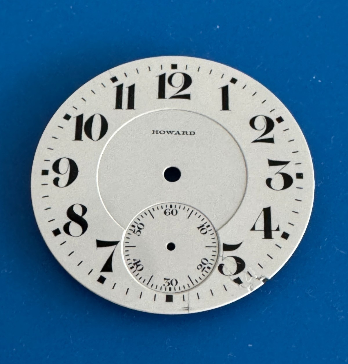 VINTAGE 16 SIZE KEYSTONE HOWARD POCKET WATCH PORCELAIN DIAL DOUBLE SUNK!