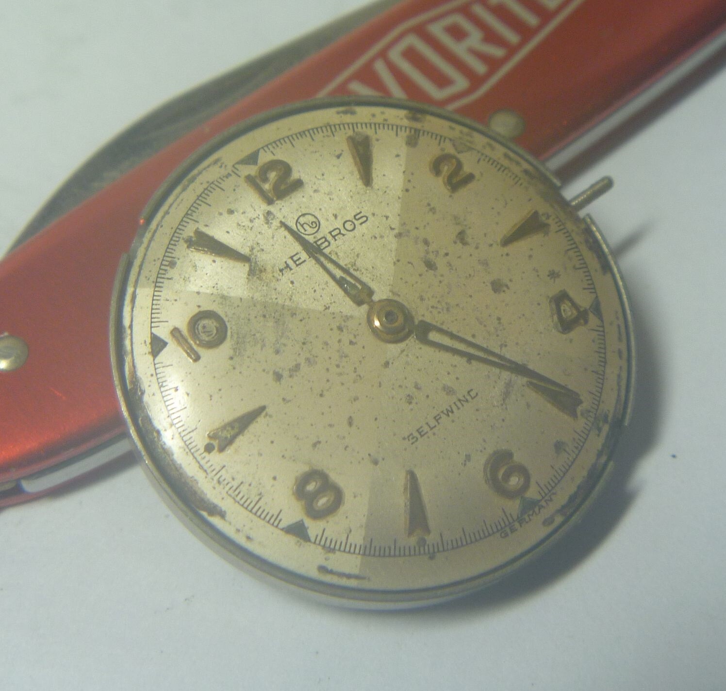 1960s Helbros 17 Jewels Gents Selfinding Otero 48 Base Cal Movt & Dial- Parts!