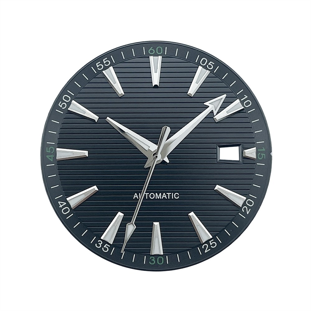 33.2mm Green Sterile Watch Dial with Hans Markers for NH35 NH35A AT150 Aqua, @3