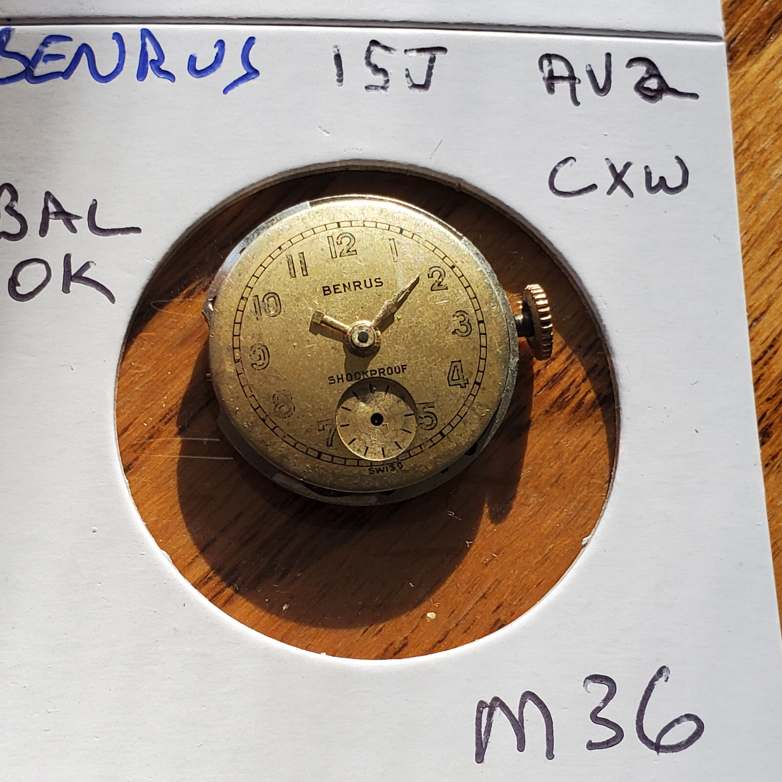 LADIES BENRUS WATCH MOVEMENT 15J AV2 CXW M36