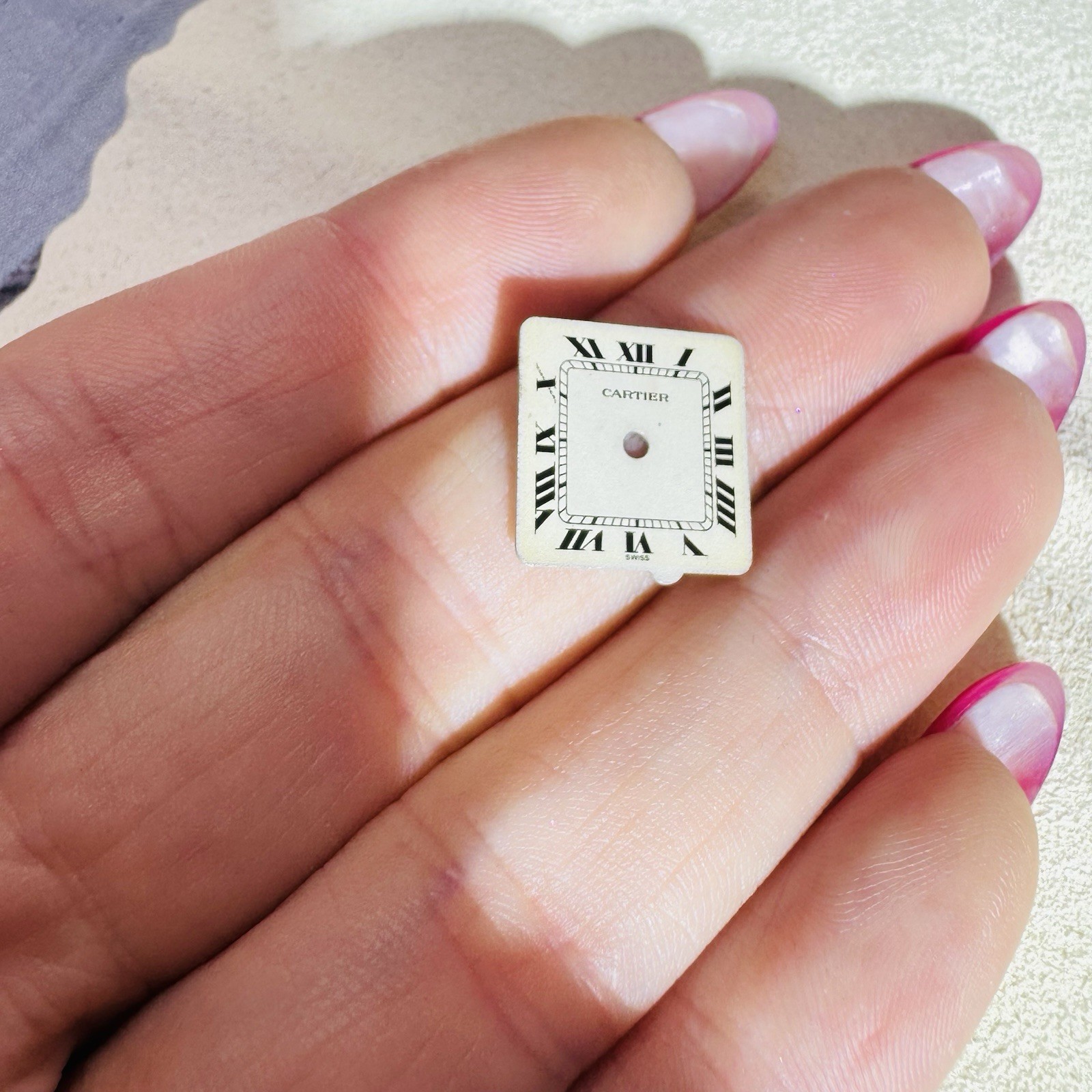 Cartier Panthere Small Square White Dial Part for Repair 13.5×13.3mm