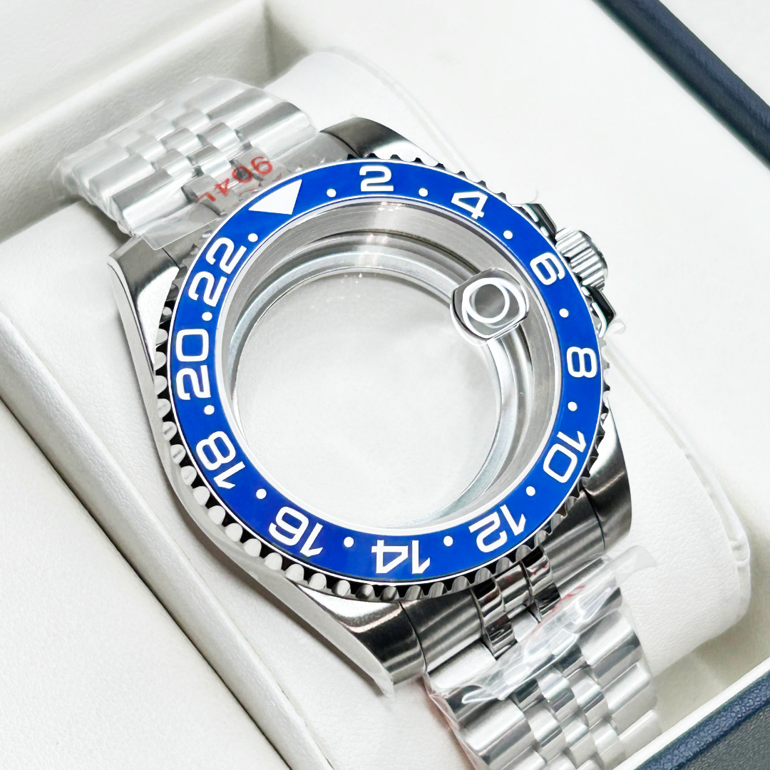 Smurf Bezel 20ATM 40mm Brushed Watch Case Fit Nh35 Nh34 Nh36 Movement Mod Parts