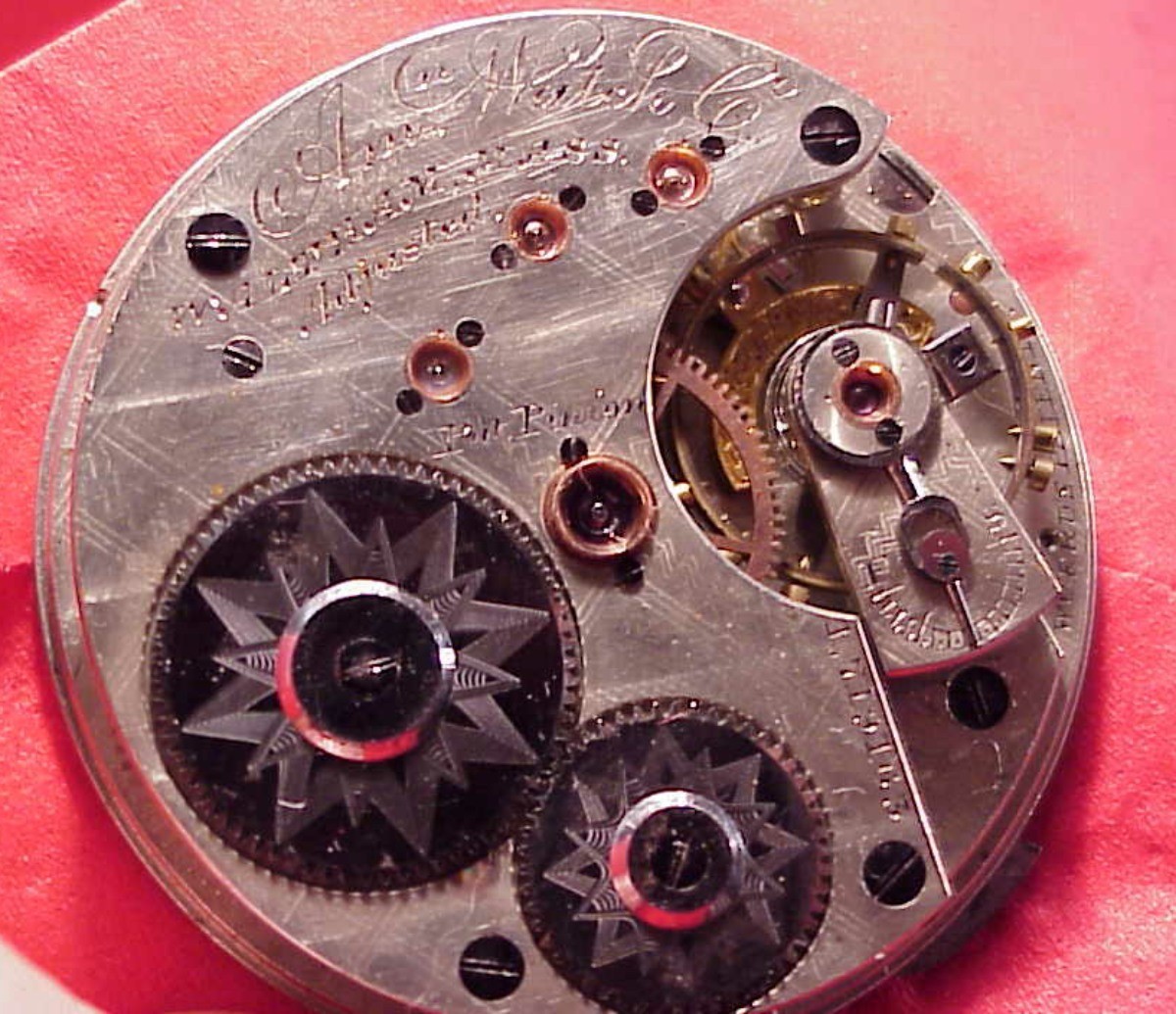 VINTAGE 1872 16 JEWELS AM WALTHAM CO POCKET WATCH MOVEMENT TICKaBIT