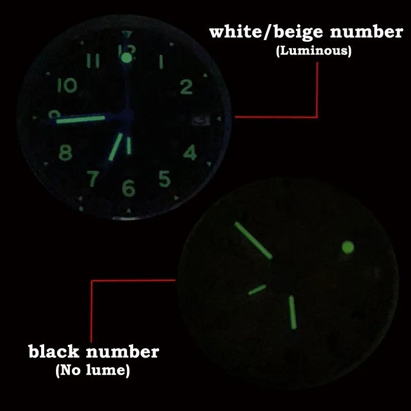 29mm Watch Dial Pilot Style Mod Replacement Part Date Window For NH36 NH38 NH70