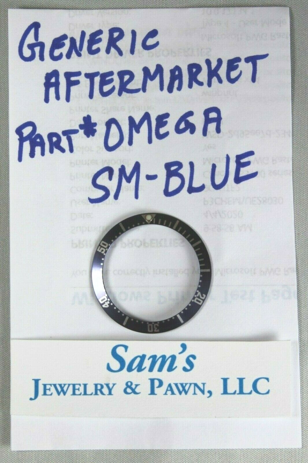 Blue Bezel Insert for Omega Seamaster Diameter 38×30.7mm Case Size 41mm #SM-BLUE