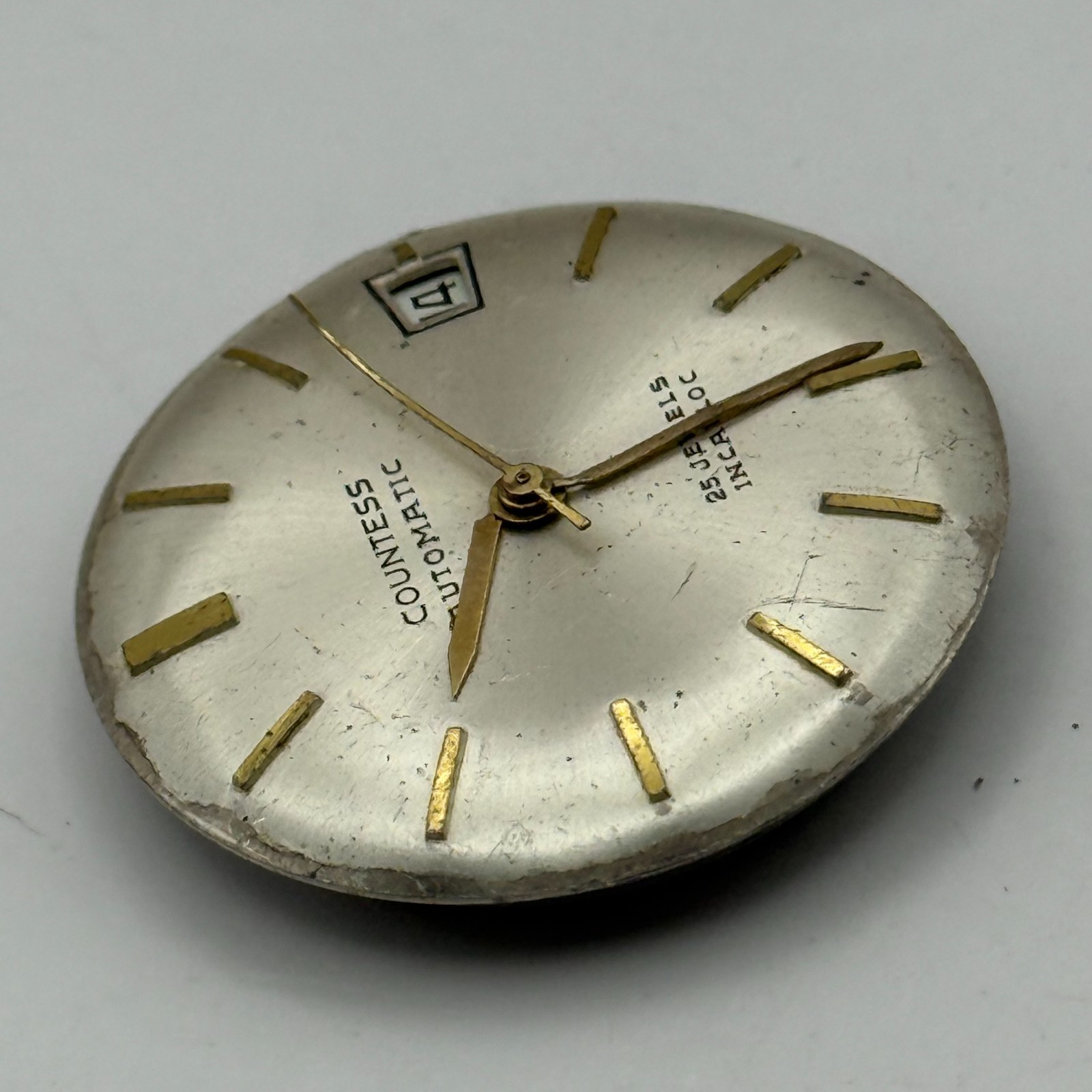 PUW 1361 Watch Movement Countess 25 Jewels Incabloc German Automatic Parts 30mm