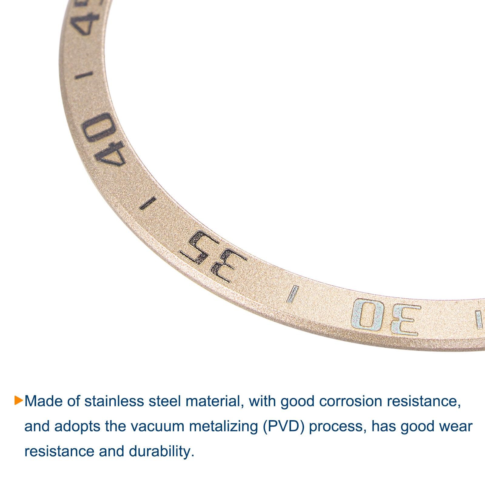 46mm Watch Bezel Ring Adhesive Cover Style A Anti-Scratch Protector Gold Tone