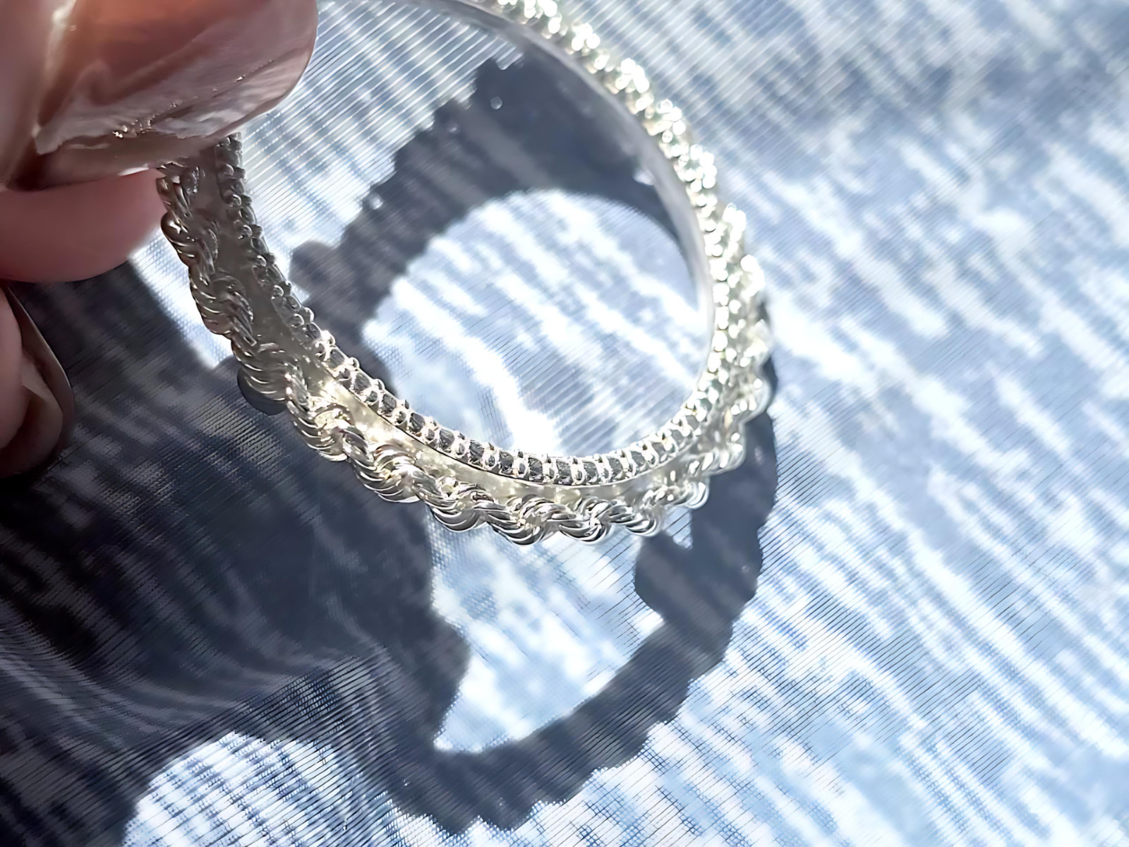 925 Sterling Silver Prong Back Illusion Rope Bezel for 26mm Susan B Anthony