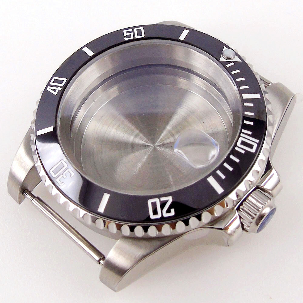 20ATM 40MM Watch Case Black Ceramic Bezel AR Sapphire Glass Fit NH34A NH35 2824