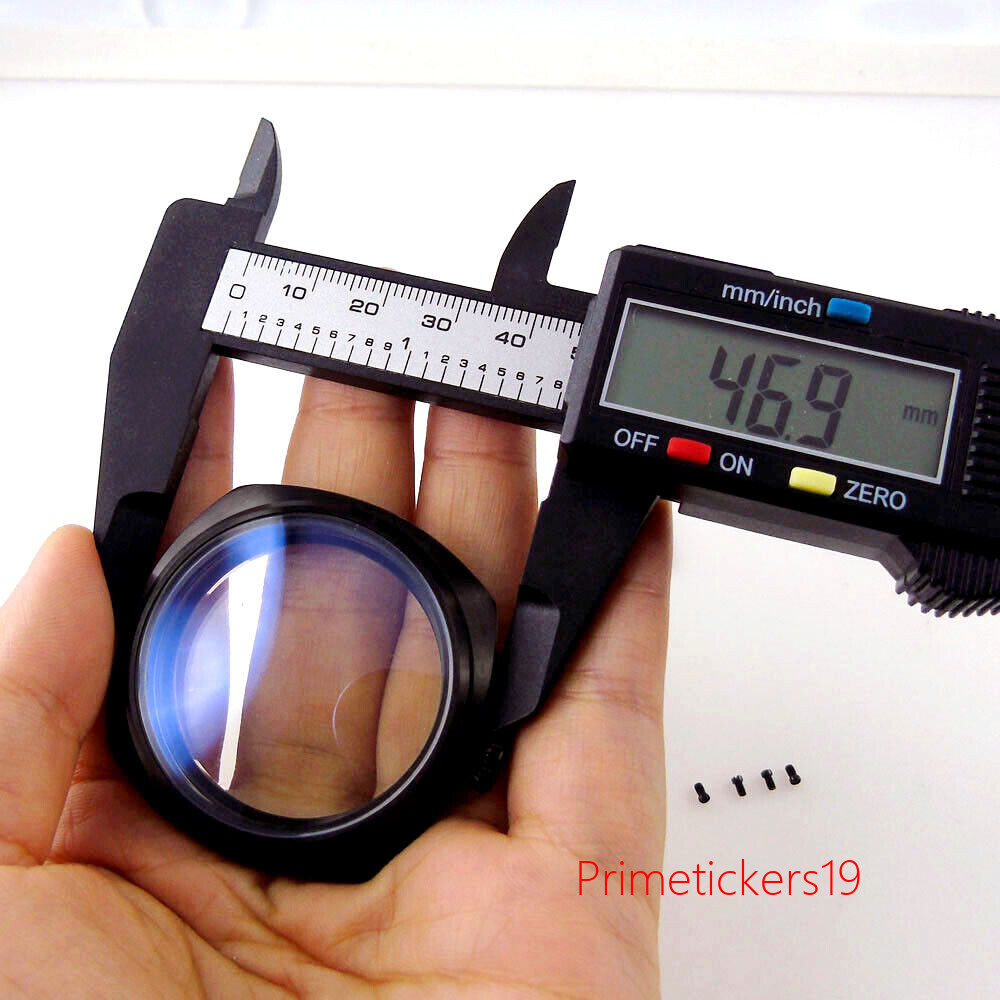 Black PVD 47mm Watch Case Sandwich Dial Hands Set Fit ETA 6497 6498 ST3600 3620