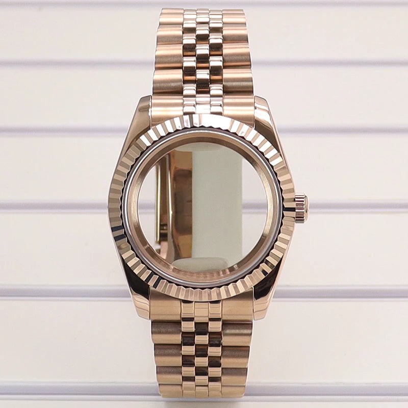 Fluted 36/39mm Watch Case Sapphire Crystal For NH35 NH36 NH38 Miyota 8215