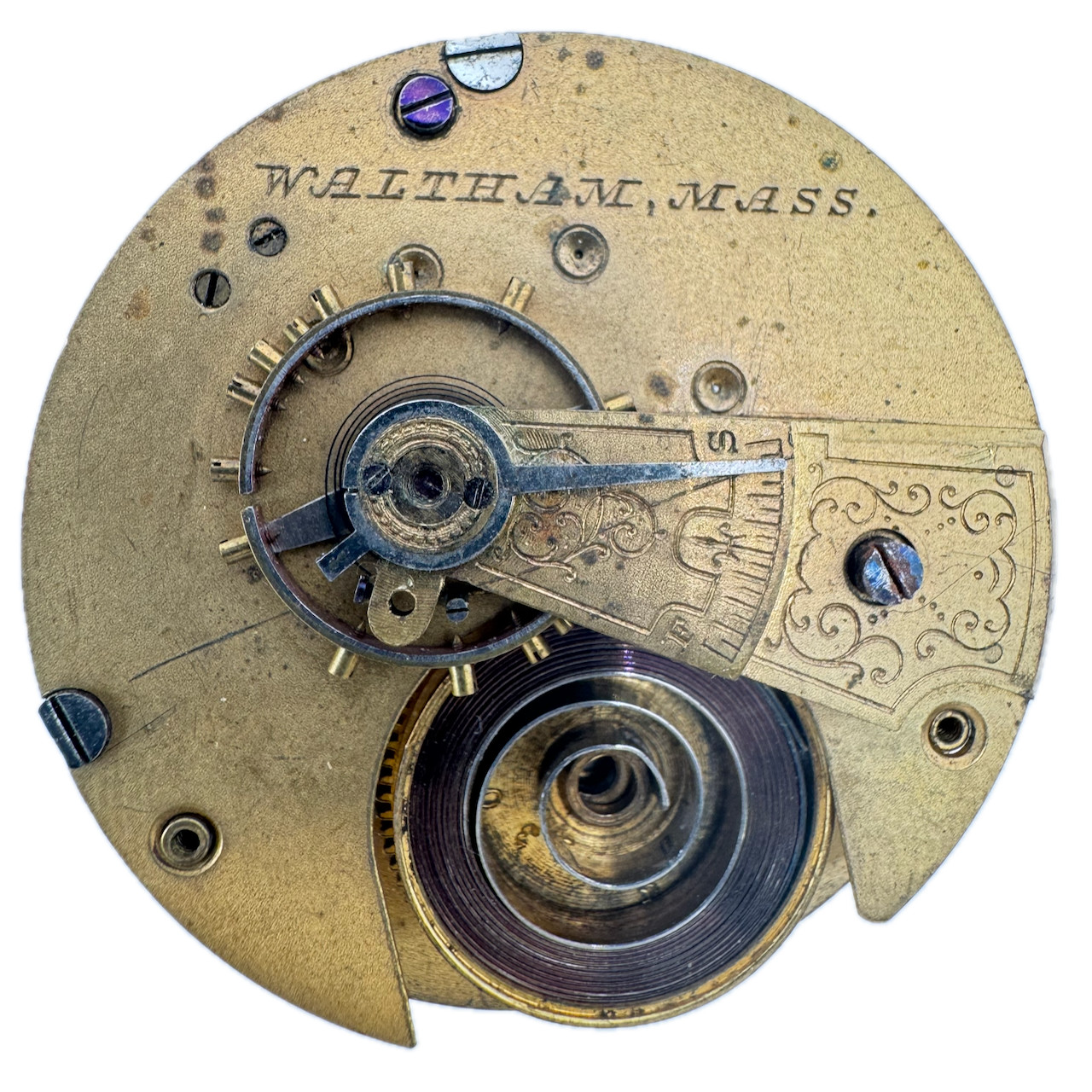 Antique 18s Waltham Roman Dial Unisex Key Wind Pocket Watch Movement USA fParts