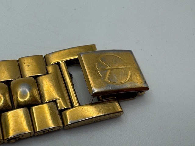 Vintage Mathey Tissot Gold Tone Watch Case and Band ONLY NO Movement
