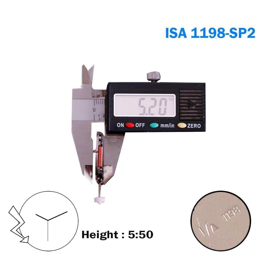 ISA 1198 SP2 Swiss Movement, 3 Hands, Quartz Movement.