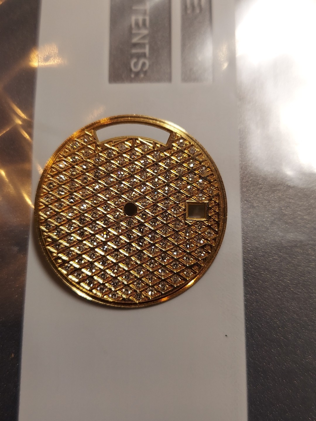 Tudor D + D Dial 18k Yellow Gold Dial With Diamond Real White Natyral For Watch