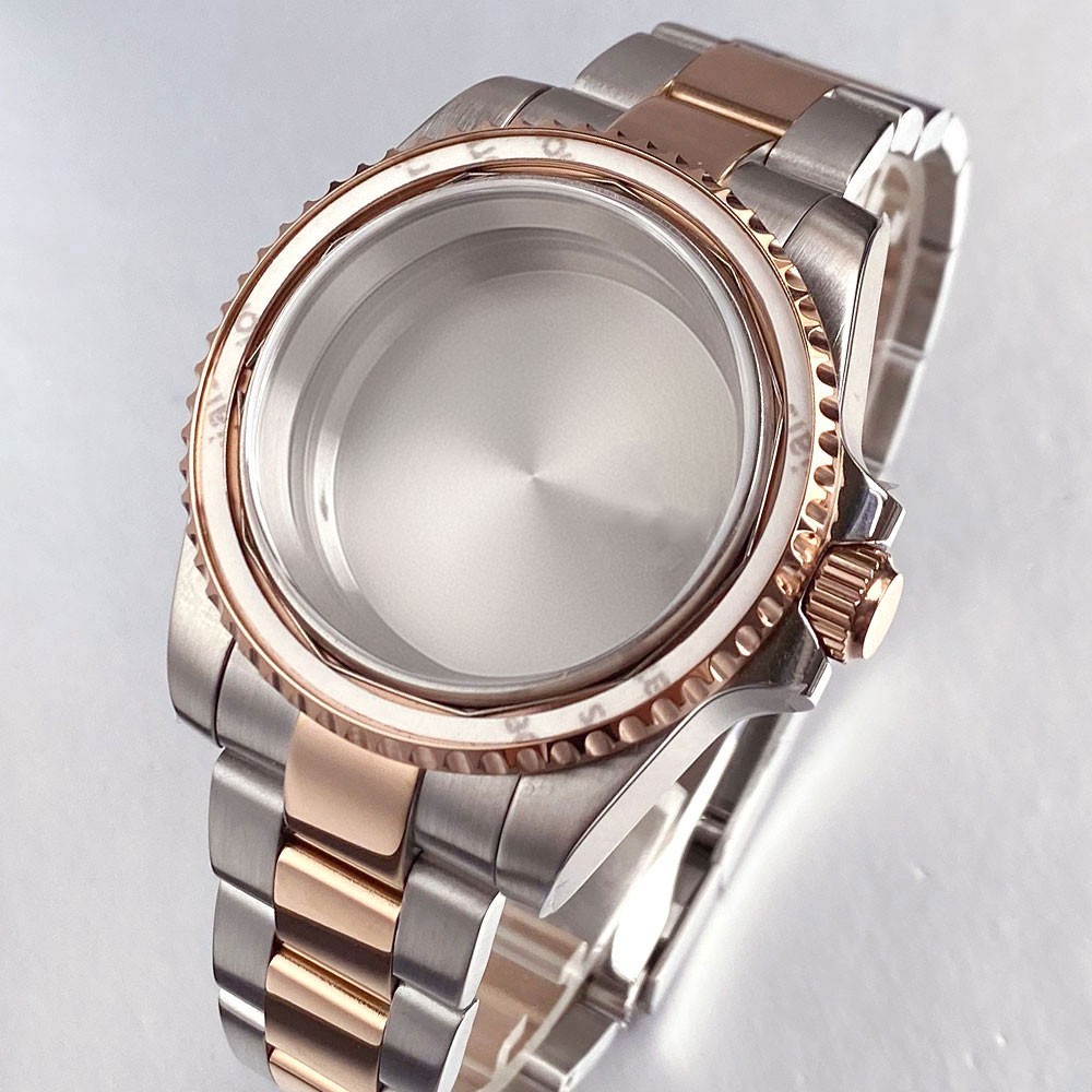 40mm Ceramic Bezel Watch Two Tone Dive Case Sapphire Fit NH35 NH36 ETA2824 8215