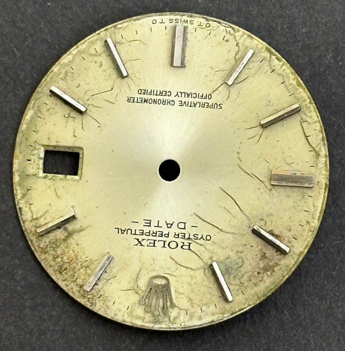 Vintage Rolex Oyster Perpertual Date Watch Dial For 34mm Case 1500 1501 1503