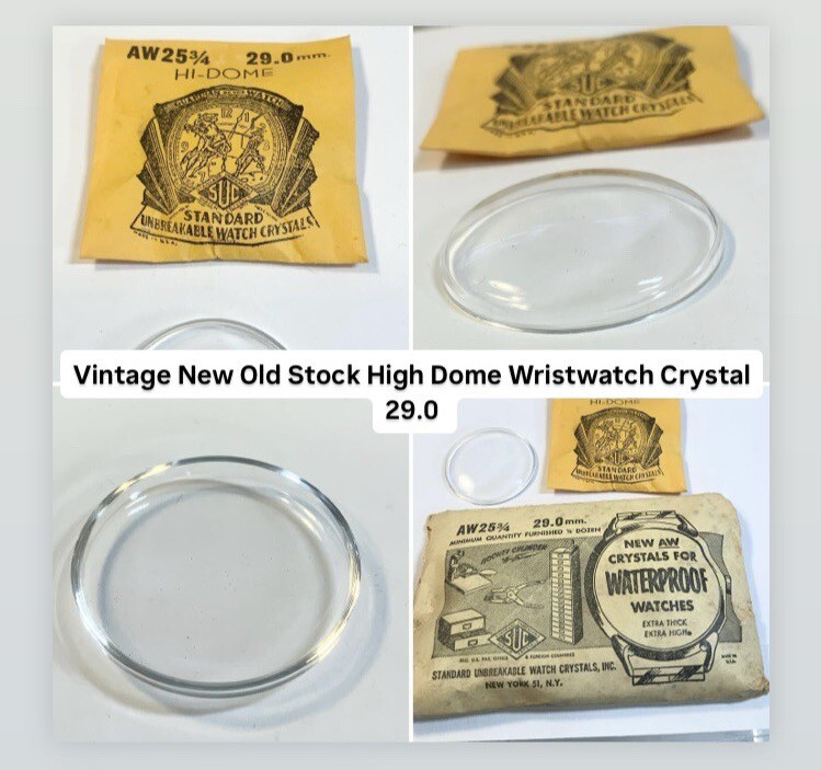 Vintage New Old Stock 29.0 High Dome Wristwatch Crystal