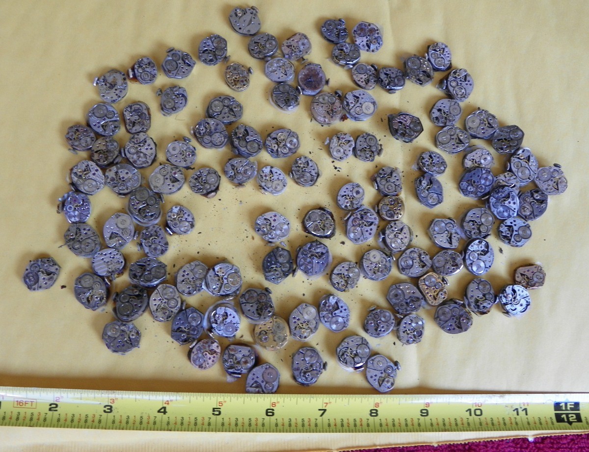 LADIES lot 107 vintage wind up wristwatch movements ART REPAIR PARTS STEAMPUNK