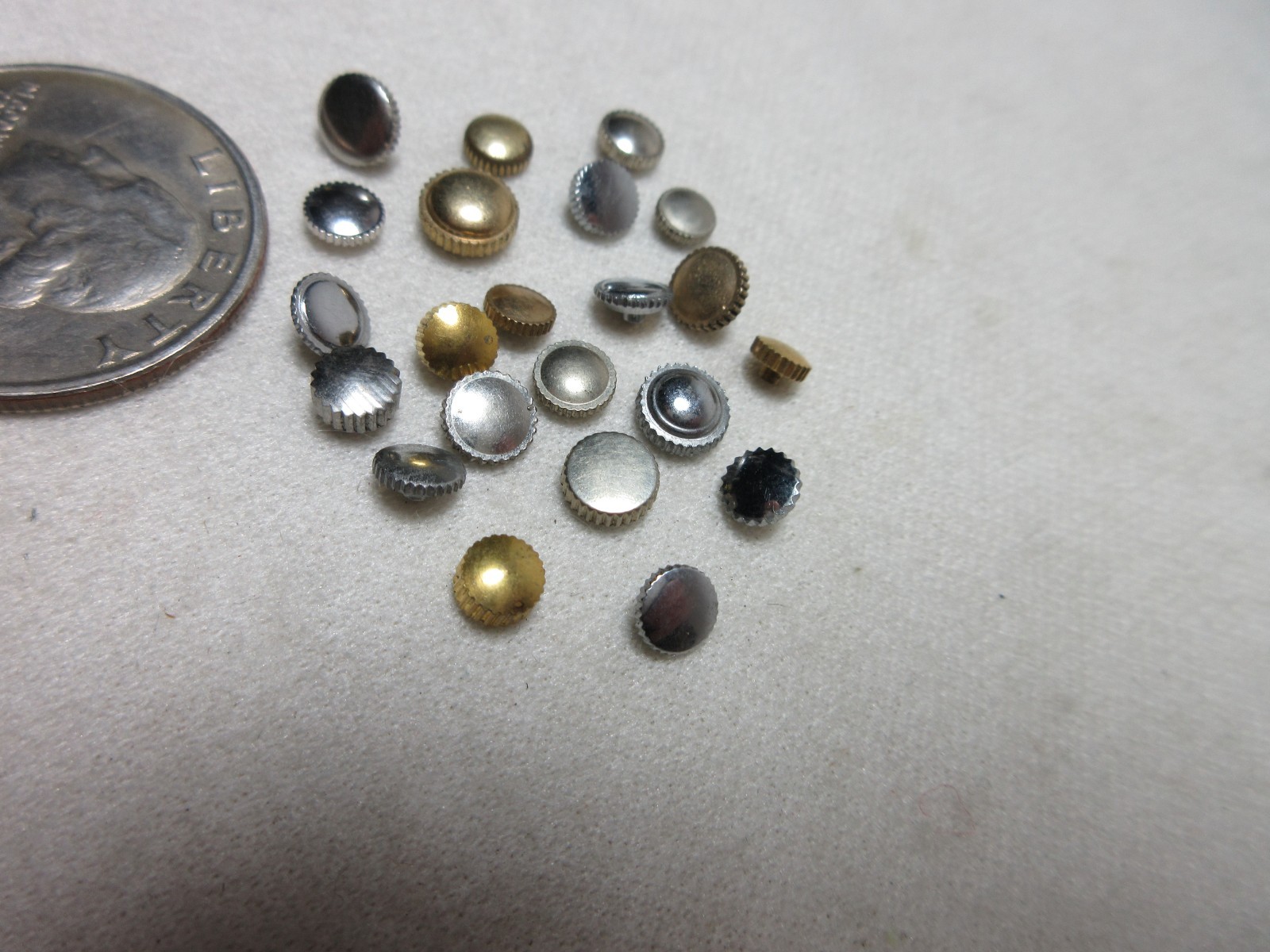 LOT OF 22 WATCH CROWNS WATCHMAKER PARTS ASSORTED LOT SOME GOLD FILLED PLATED