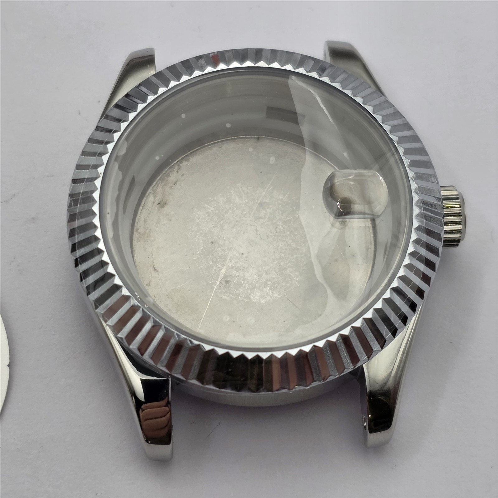 NEW AF SEIKO LEX DATE JUST SILVER ROMAN SS KIT CASE BEZEL GLASS STRAP DIAL CROWN