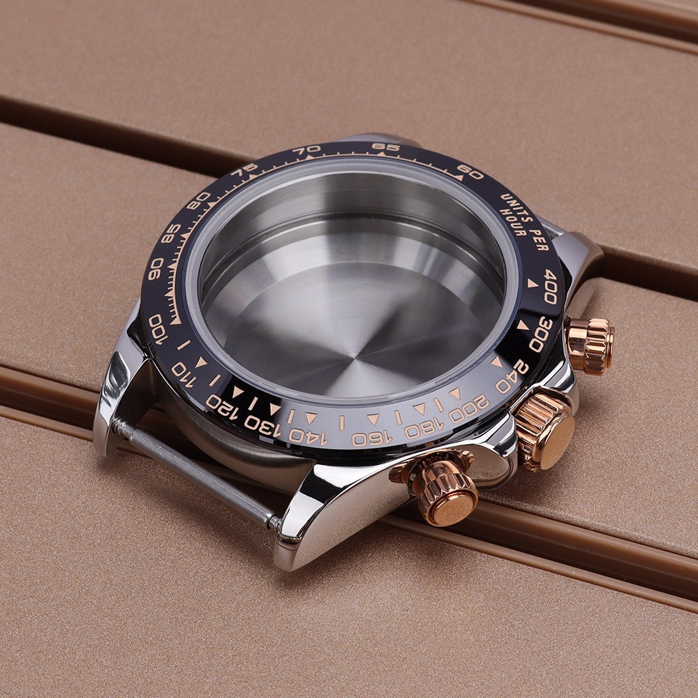 With Sapphire Crystal 39mm Men’s Watch Case Chronograph For VK63 Movement 10ATM