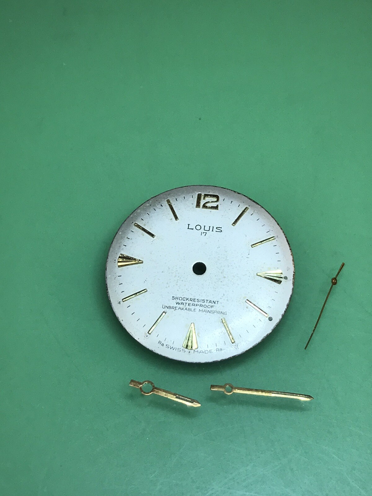 Louis Watch Dial w/Hands Gold Indices Original Watch Part / T707