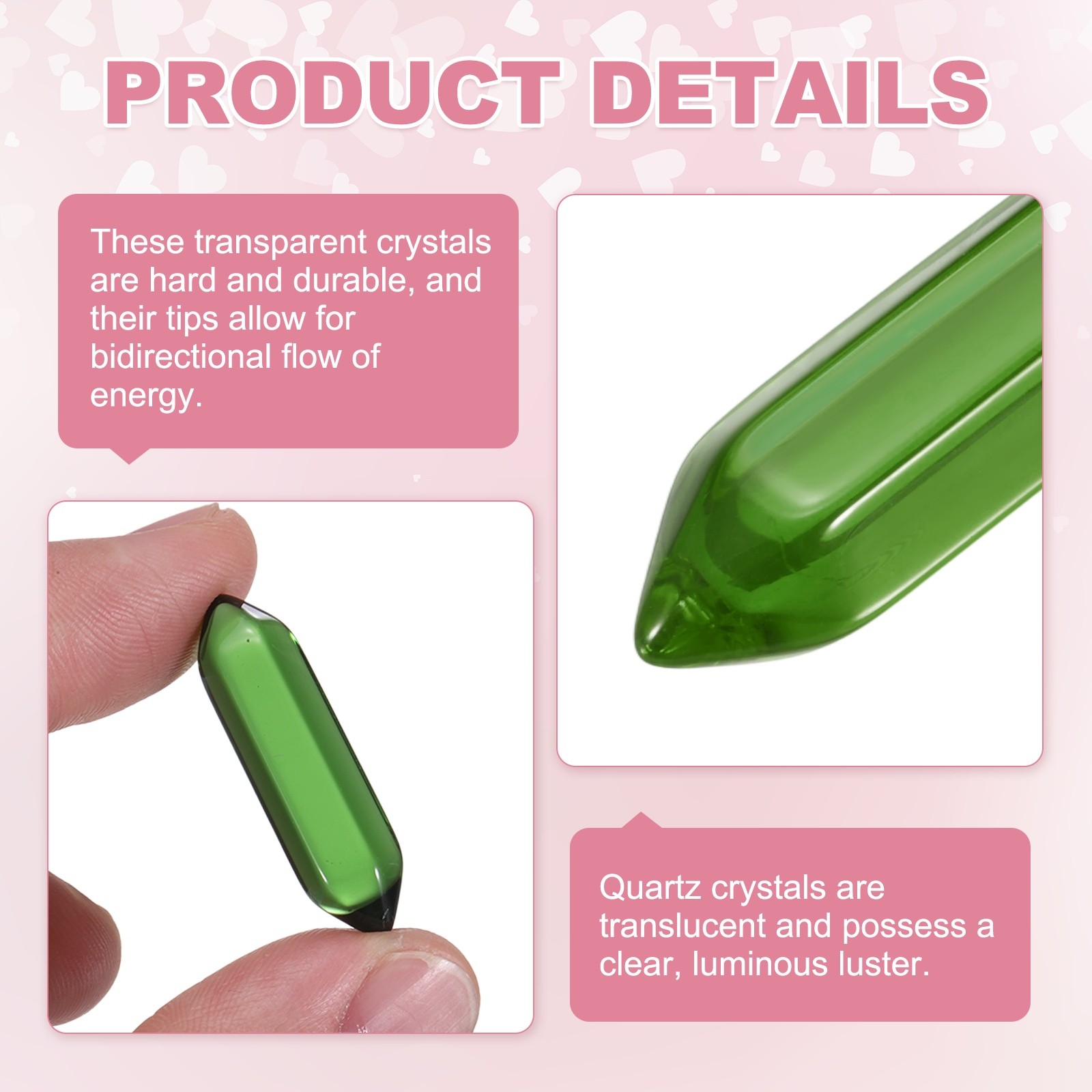 10 Pack Grass Green Quartz Crystals, Polished Crystals Bulk