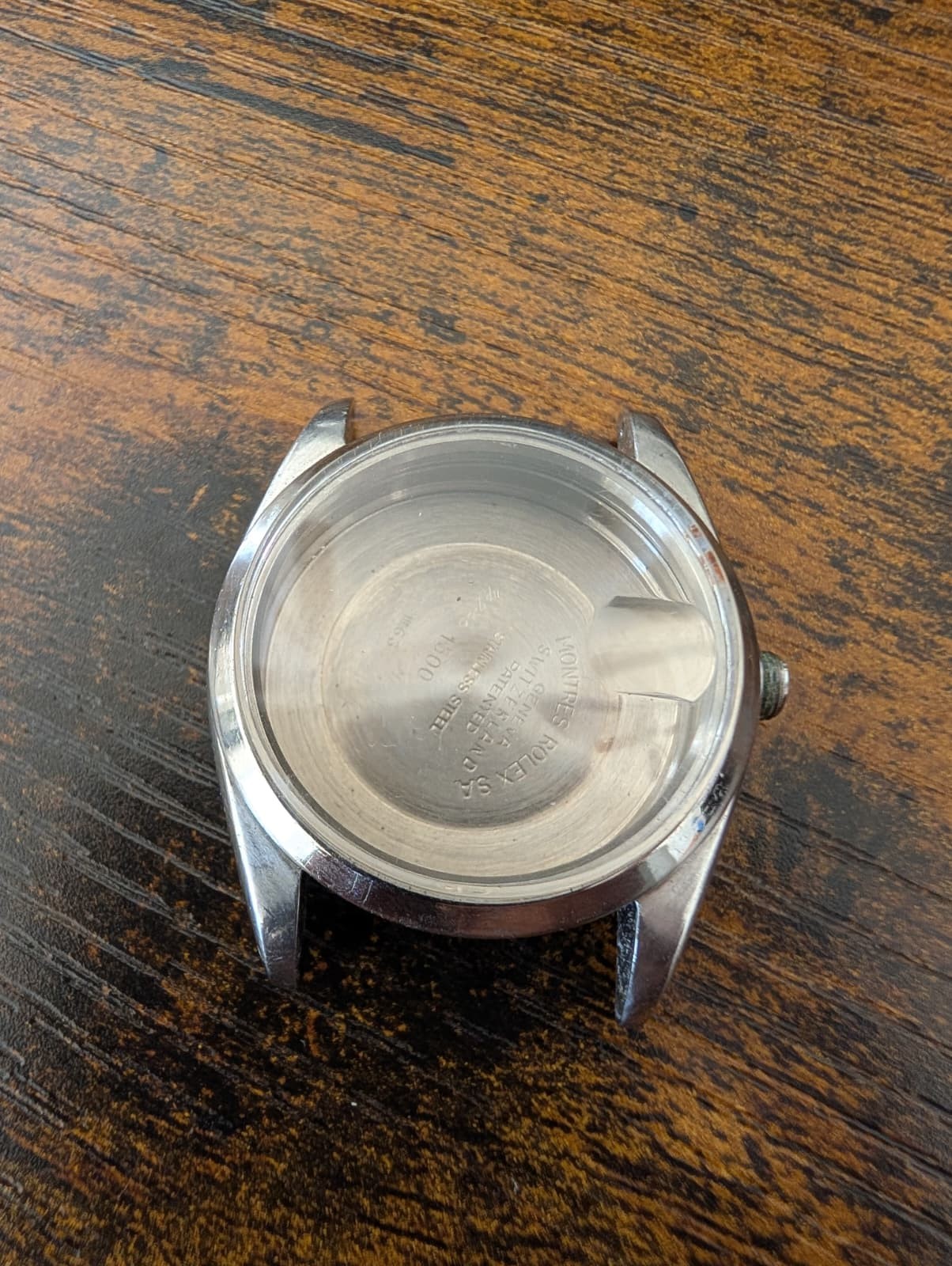 ROLEX STAINLESS STEEL1500 WATCH CASE FOR PARTS OR REPAIRS SERIAL 912XXX