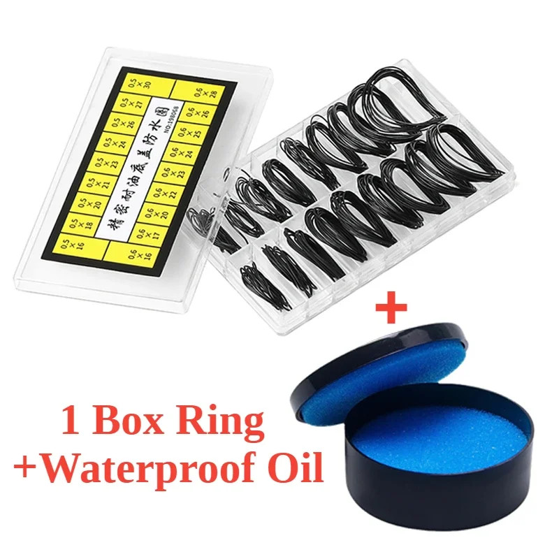 1Box Watch Repair Tools O-Ring Seal Rubber Waterproof O-Ring Gasket for Watchmak