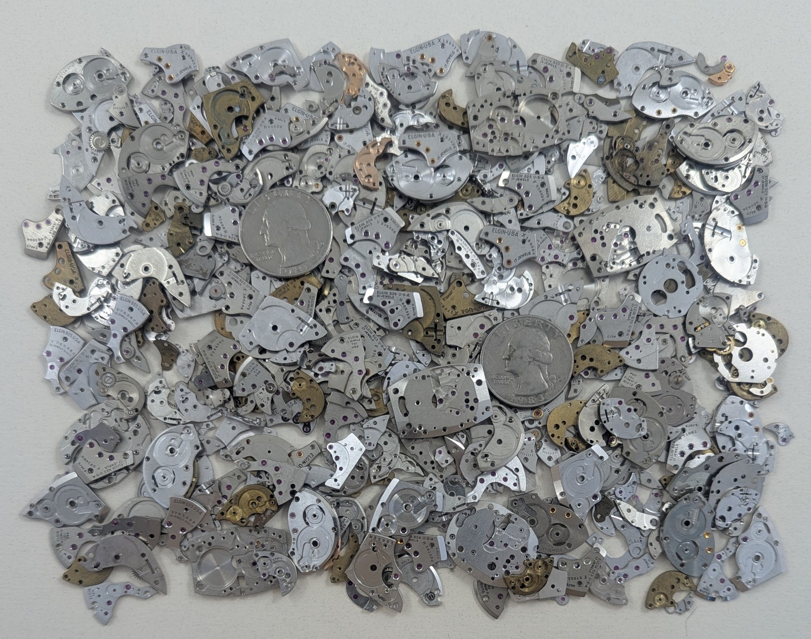 Large 1/2 pound lot of Assorted Watch Parts, Elgin and more R34