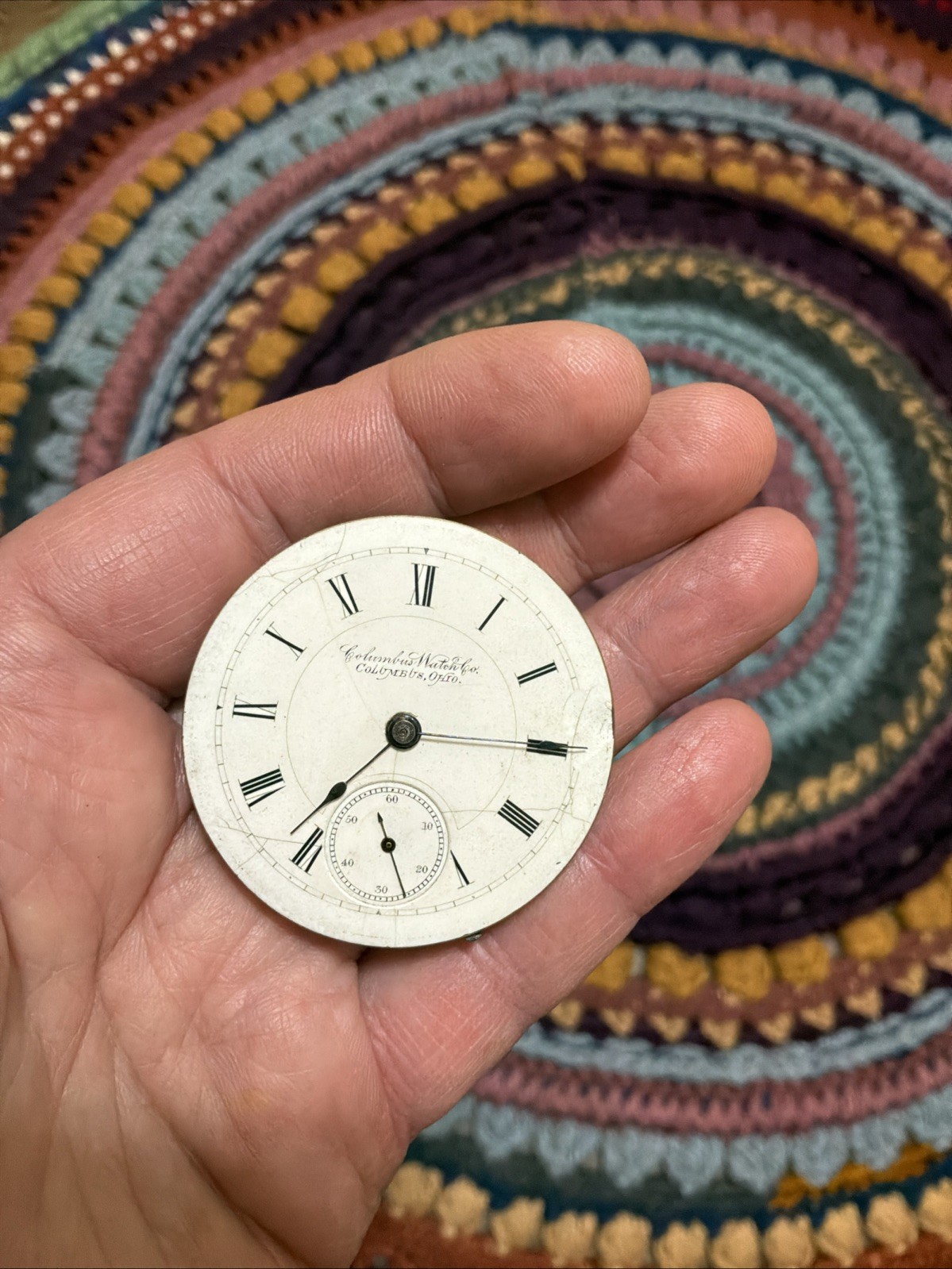 Antique Columbus Watch Co. 18s Pocket Watch Movement For Parts or Repair
