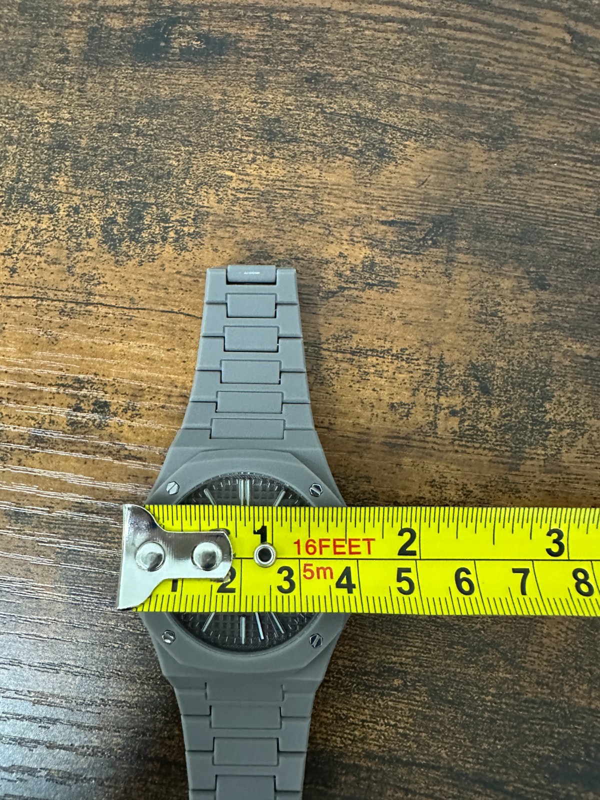AURA Polycarbonate Grey Quartz Watch 40mm Matte Octagonal Bezel