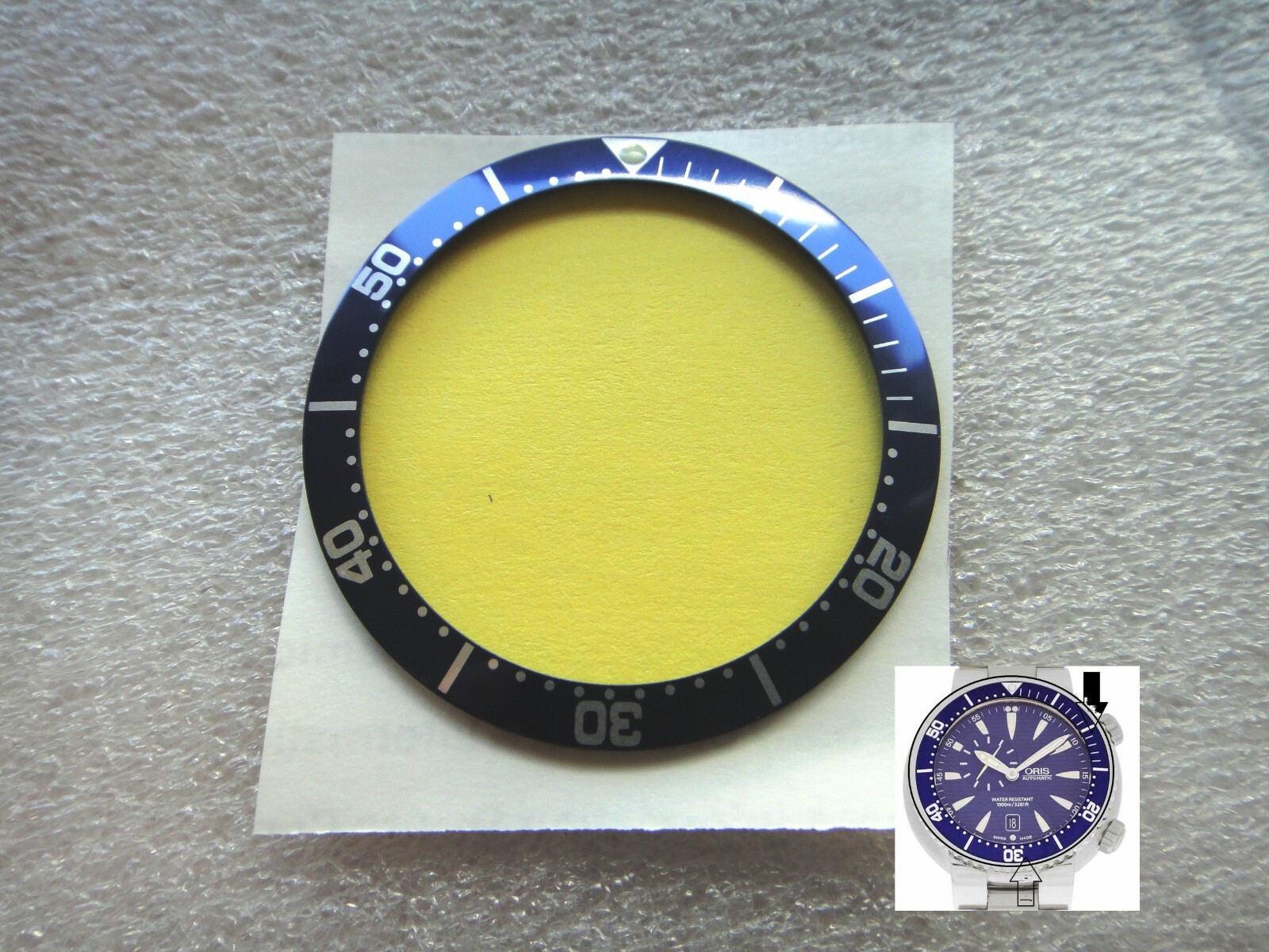 Genuine ORIS Top Bezel Insert Ring Diver 7609 Ø 47mm Small Second Blue