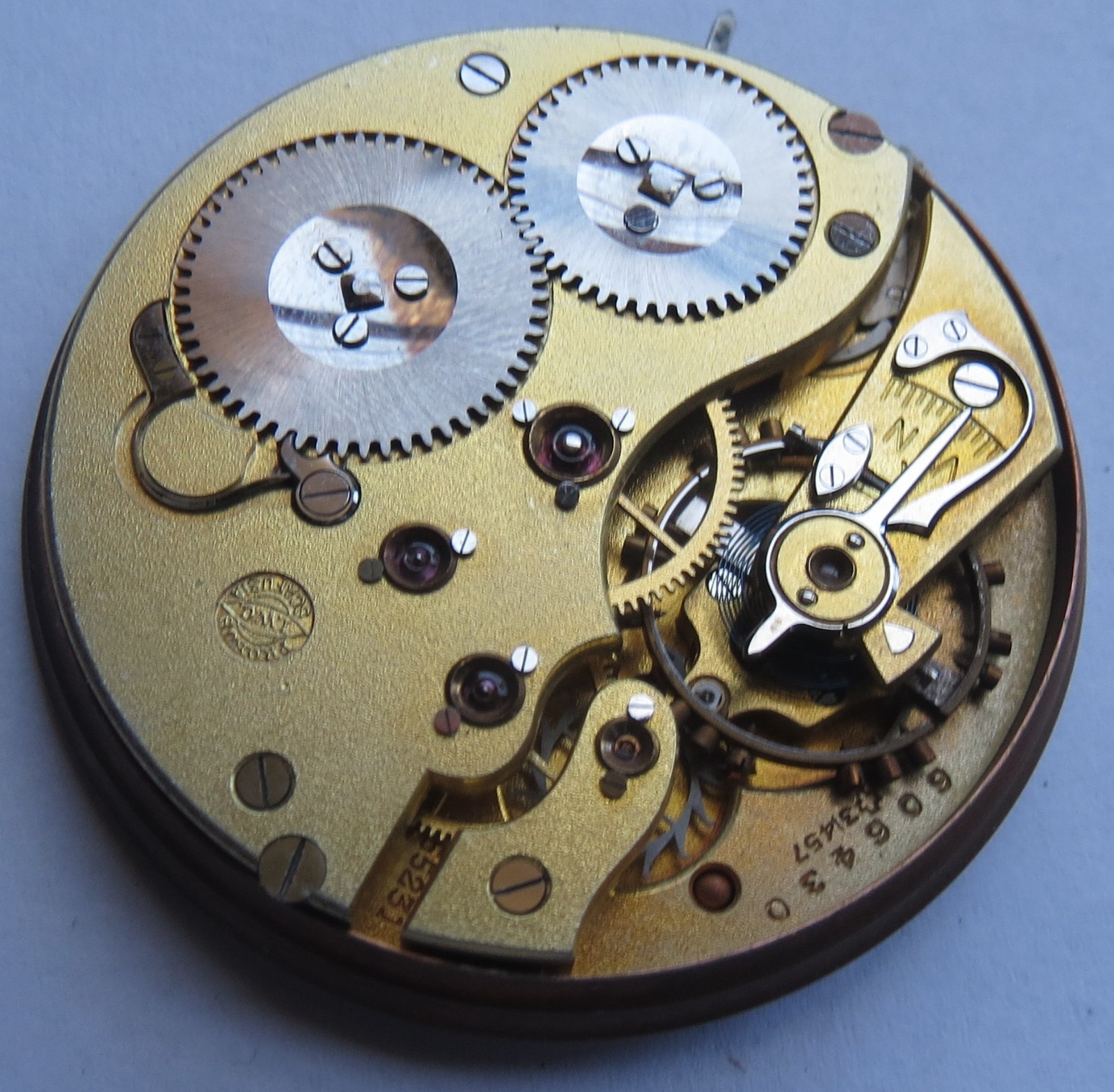 International Watch Co. chronometer pocket watch movement & enamel dial