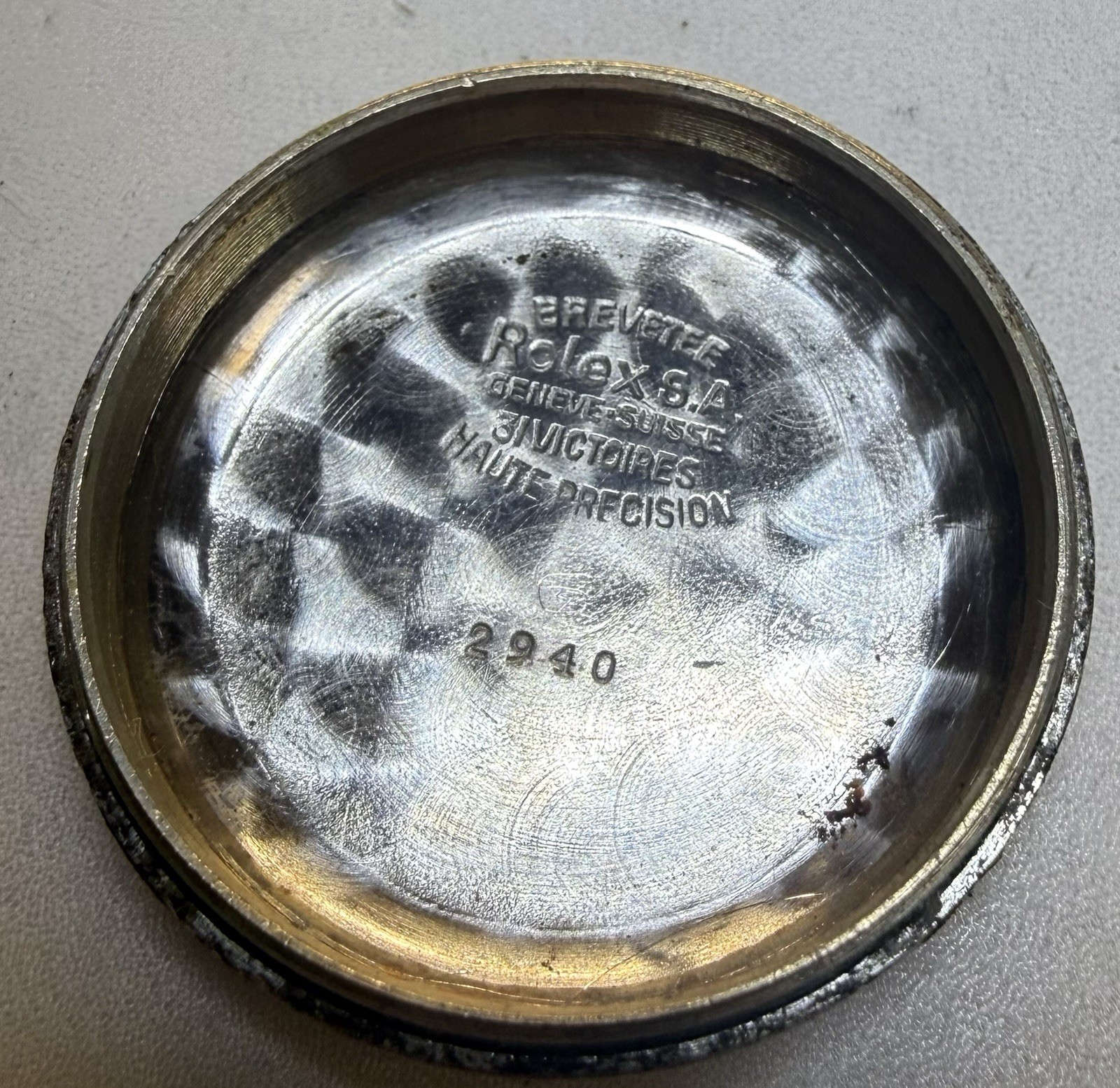 Vintage SS Rolex Bubble back 2940 Complete Case