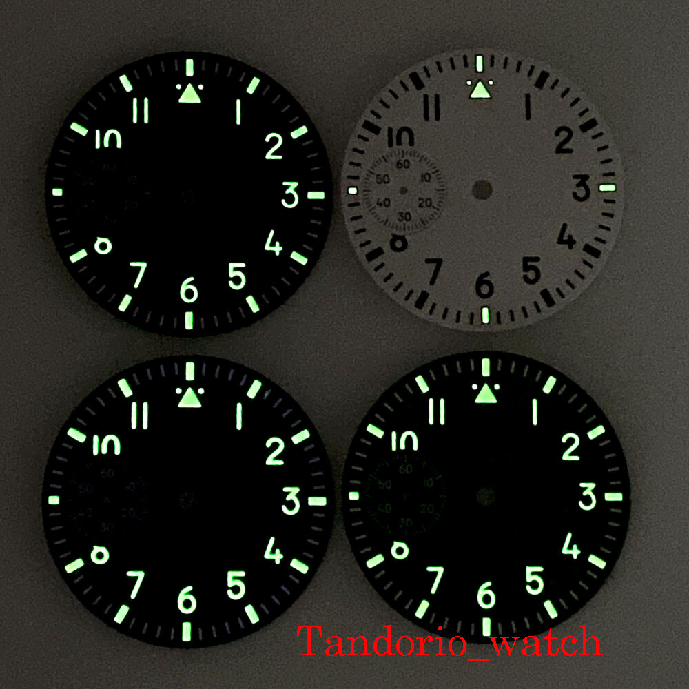 37mm Black White Green Blue Watch Dial Face For ETA 6497 ST 3600 Manual movement
