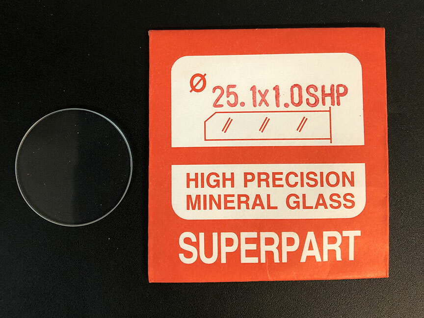 1.0mm Thick Flat Round Mineral Glass Watch Crystal 25.1mm – 26.0mm Diameter