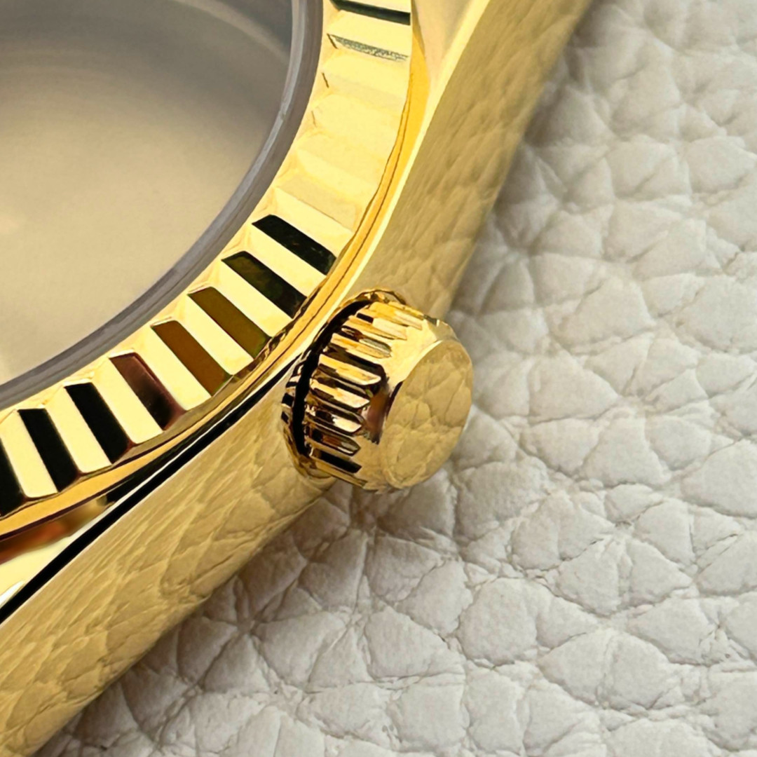 36mm Gold Watch Case 10ATM Fluted Steel Mod Part Sapphire for NH35 NH36 Movement