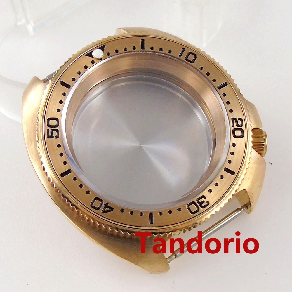 20ATM 44MM Fit NH35A NH36A Solid Bronze Watch Case Sapphire Glass Bronze Bezel
