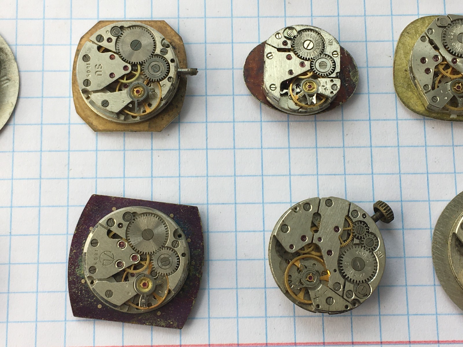 MOVEMENTS (20pcs) FOR Women’s WRIST WATCH Luch Zarya Slava USSR for parts