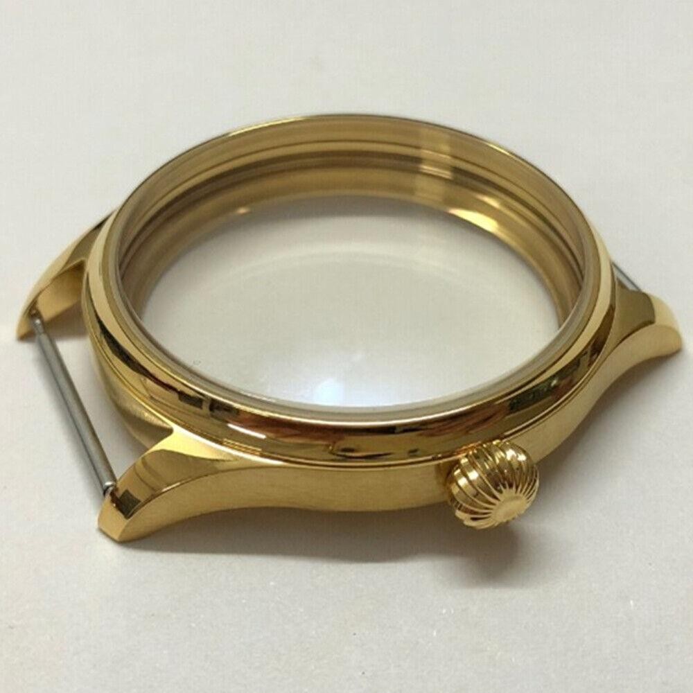 44mm 316L Golden Watch Case for Movement Seagull ST3600/ST3621/ETA6497/ETA6498