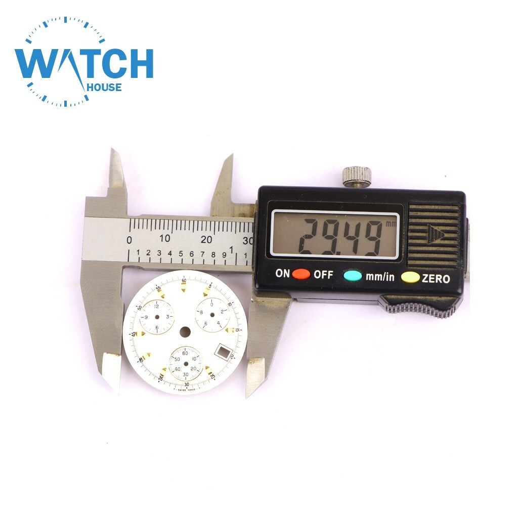 Original Swiss-Made White Dial Fits Eta 251.264 or 251.262, Size 29.50mm.