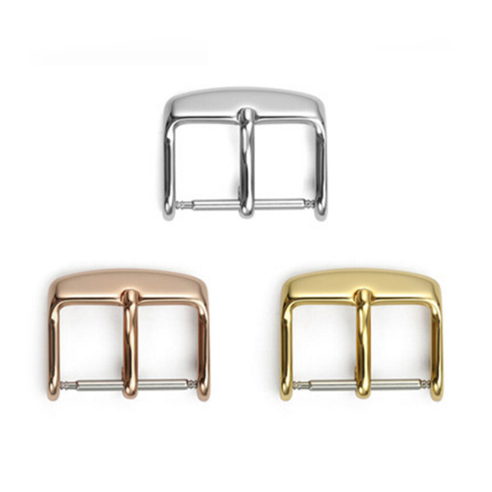 2 Pairs 304 Stainless Steel Watch Pin Buckle Wristwatch Buckle Watch Clasp 12-22