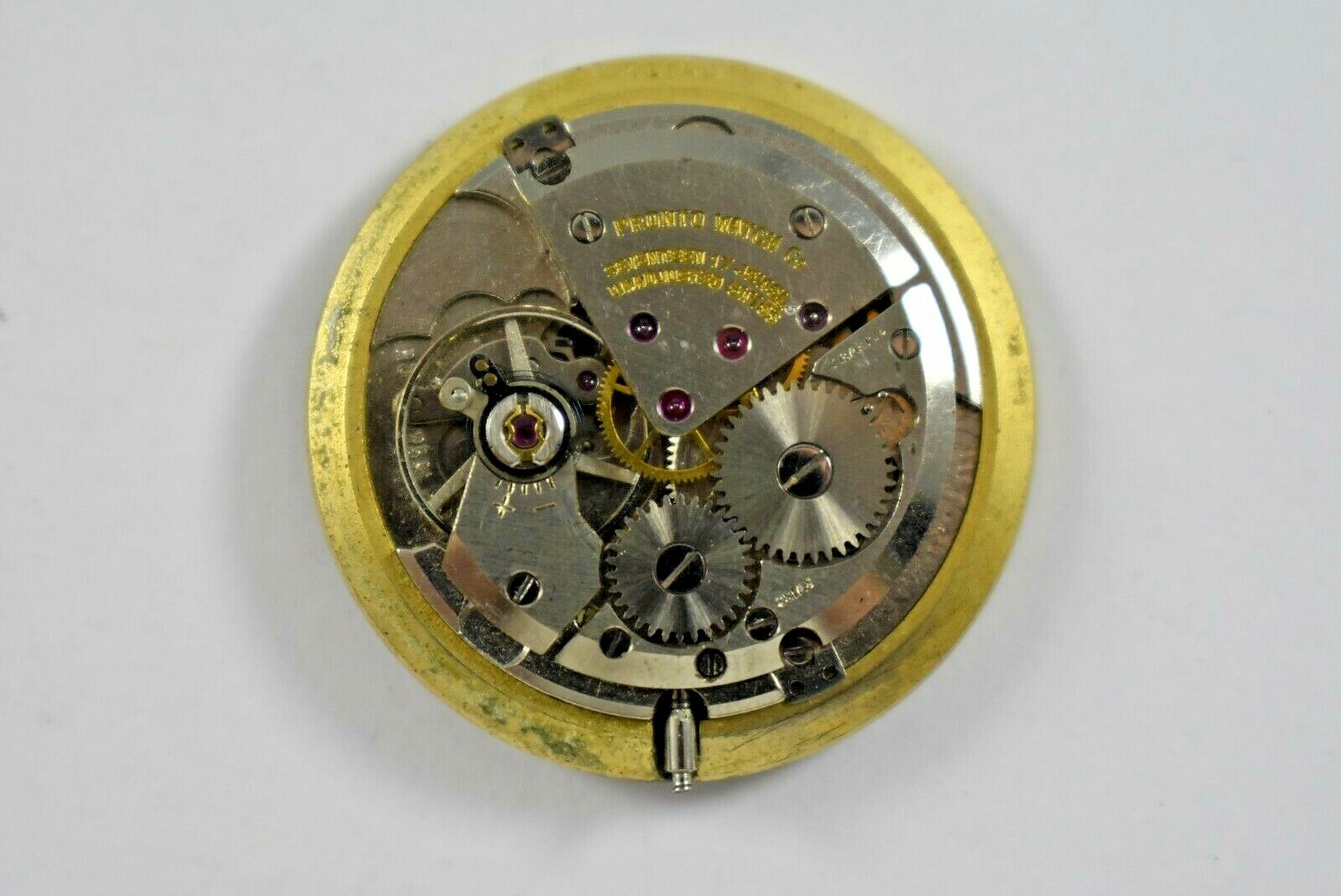 Vintage Swiss Made Pronto Manual Wind 17J Watch Movement J.E.Caldwell Dial lot.t