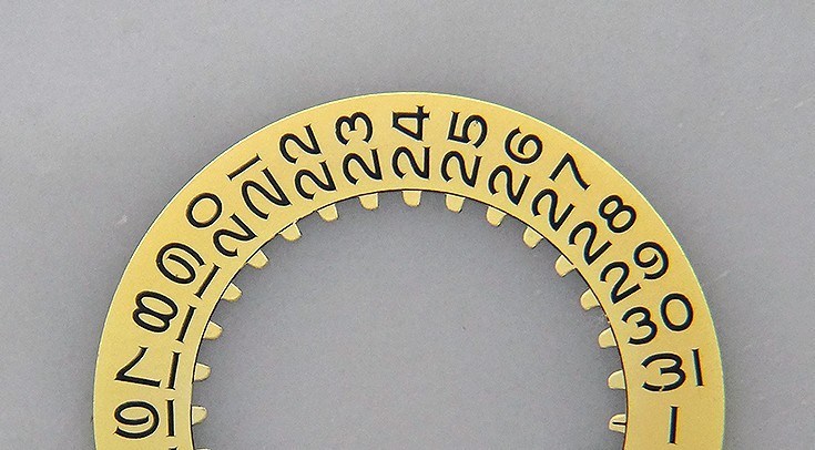 Genuine Rolex Champagne Metal Date Disc for Movement 3035 Submariner GMT Master