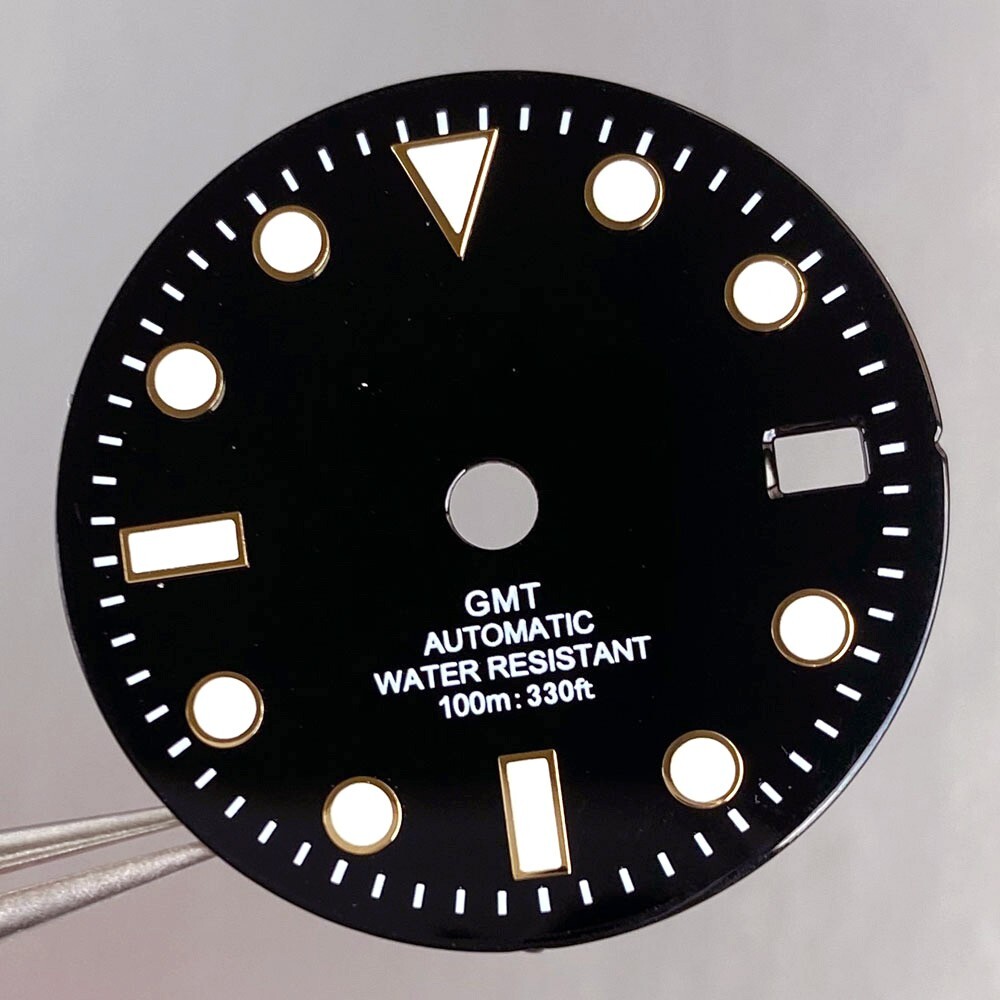 29mm Classic Black Blue Green Diver Style Watch Dial Fit NH34 NH34A GMT Watches