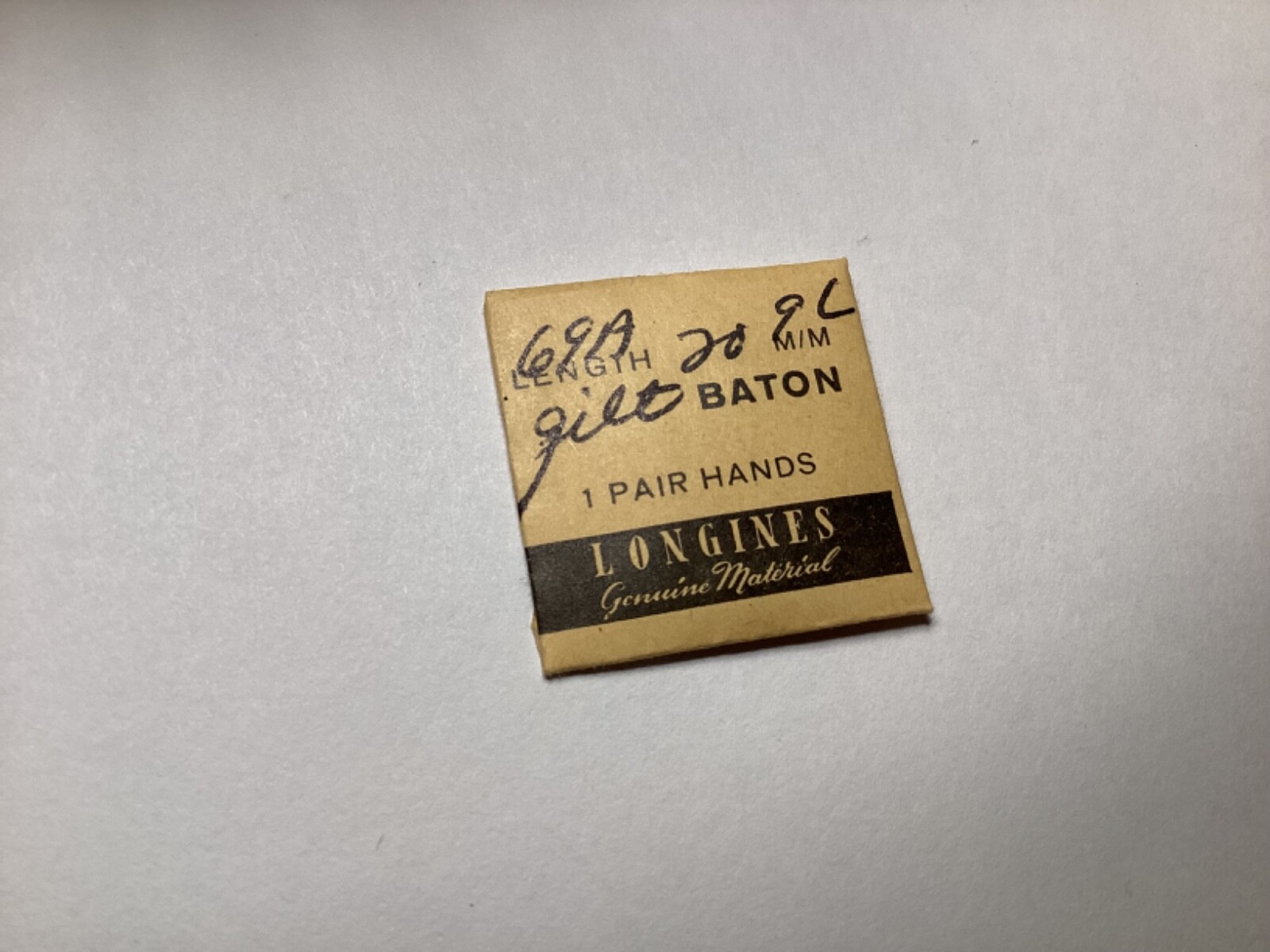NOS Longines 9L Gilt Baton Pair Hands 20mm Watch Part 69A (#C6D9)